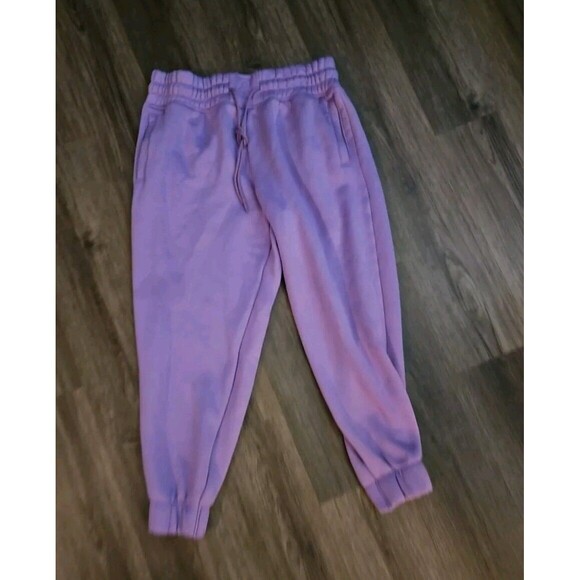 Love & Sport Womens Joggers Large Purple Sweatpants Lavender Tie Elastic Waist - Picture 3 of 7